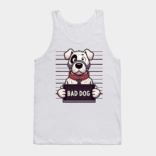 Bad Dog Muzzeled Jail Mugshot Tank Top